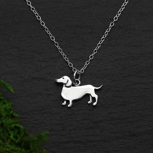 Nina Designs - Sterling Silver Dachshund Dog Necklace 18 Inch