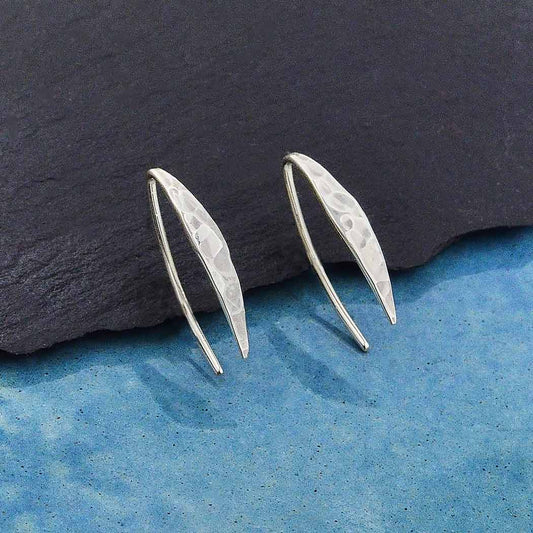 Nina Designs - Sterling Silver Hammered Arc Earrings