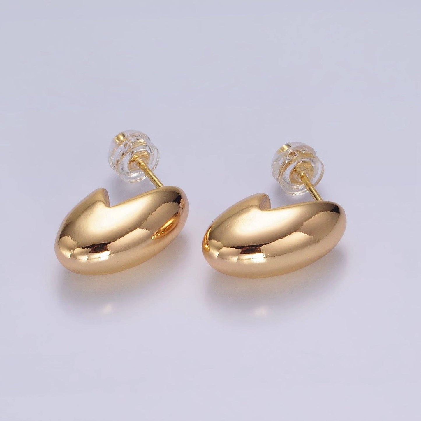 Gold Chubby J-Bean Earrings