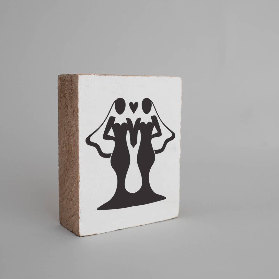 Brides Decorative Wooden Block