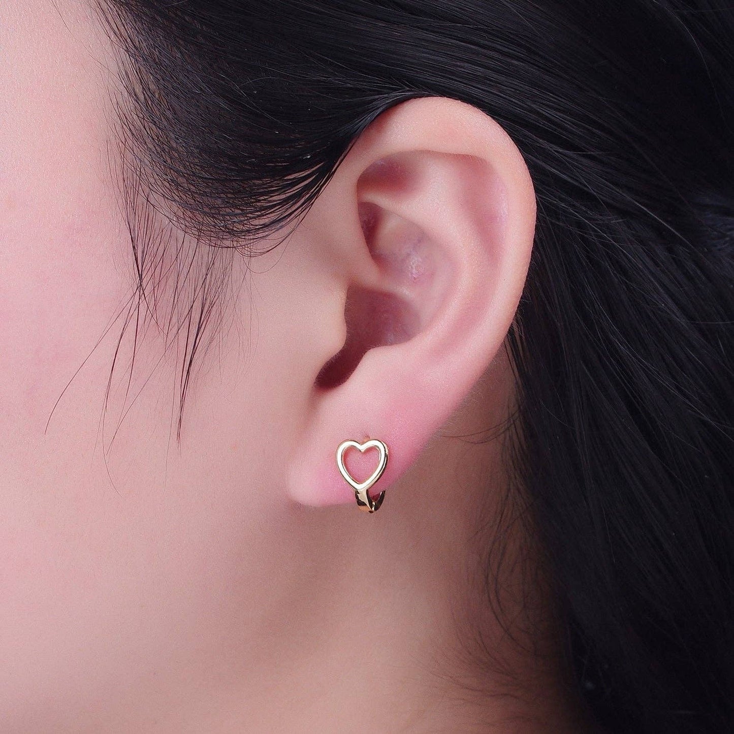 Valentine Love Heart Huggie Earrings