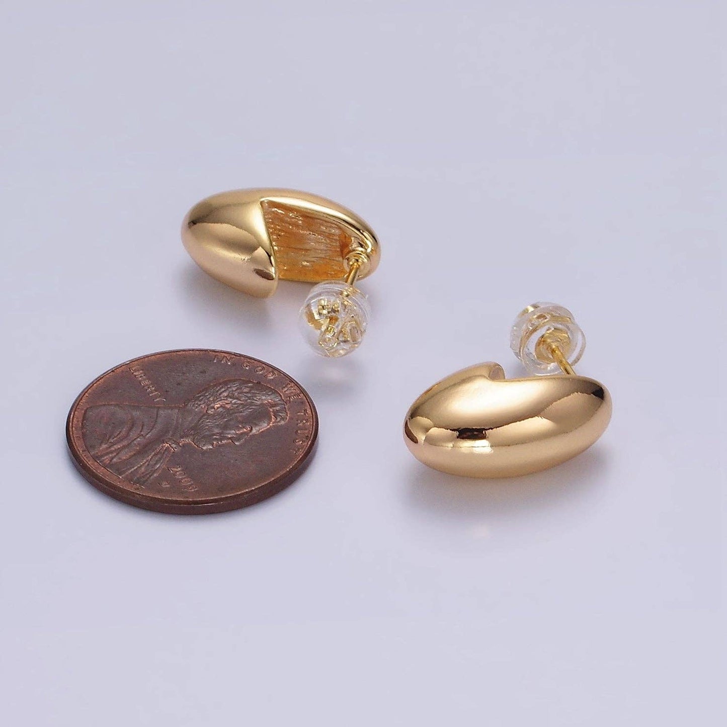 Gold Chubby J-Bean Earrings