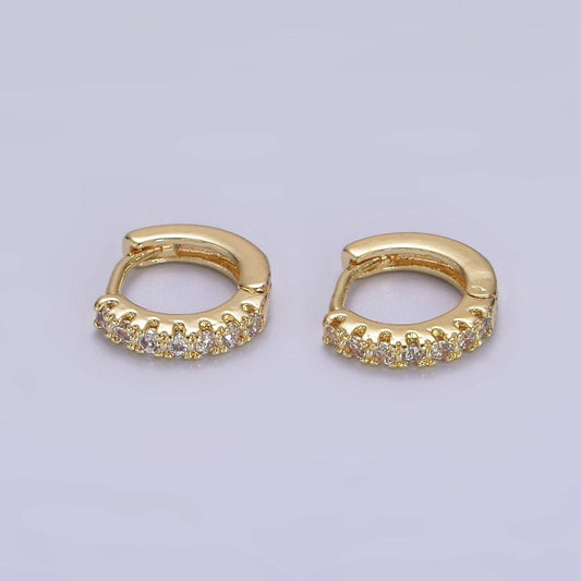 Gold Tiny CZ Huggie Earrings