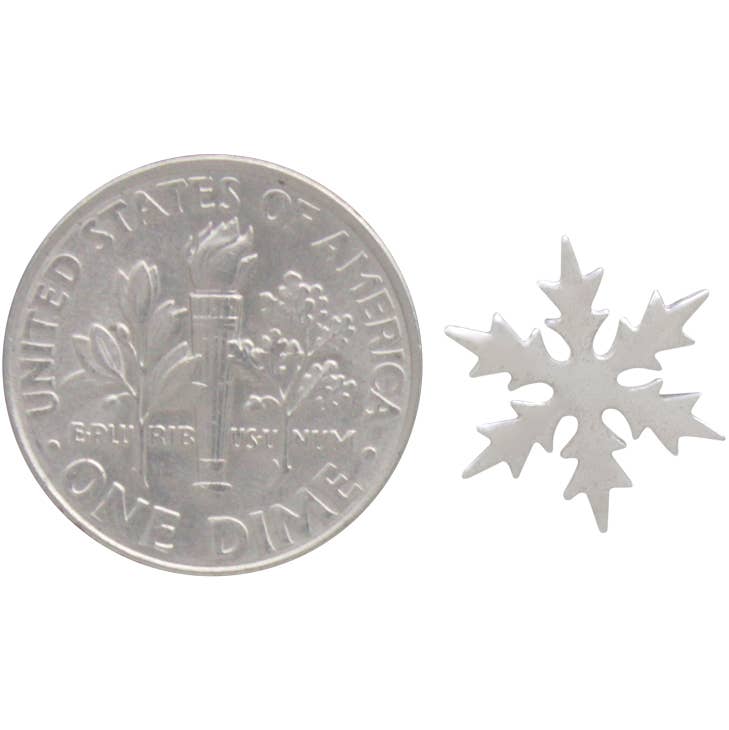 Nina Designs - Sterling Silver Snowflake Post Earrings 11mm