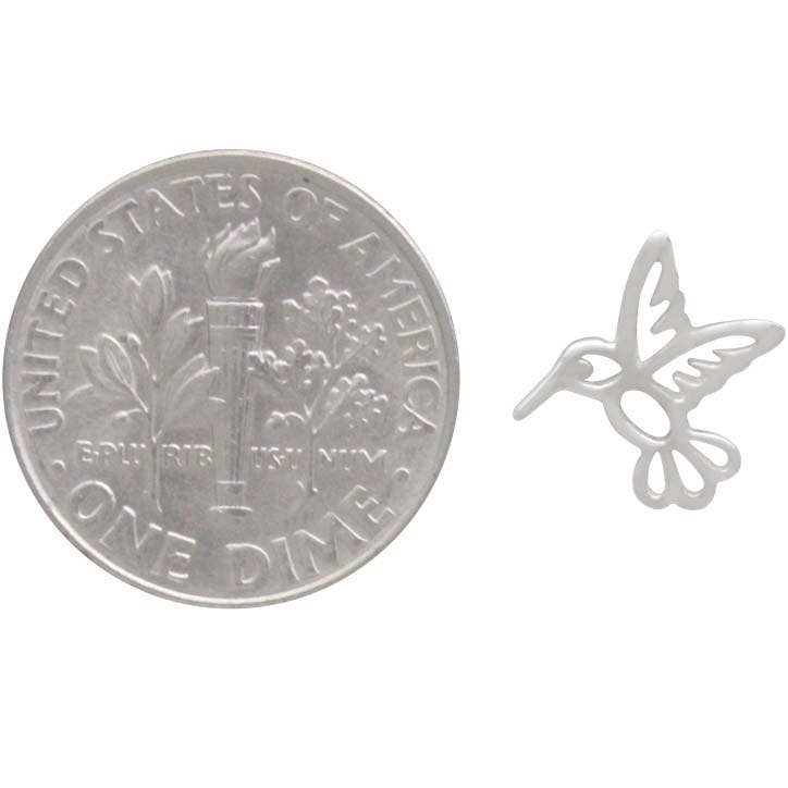 Nina Designs - Sterling Silver Hummingbird Post Earrings 10x10mm