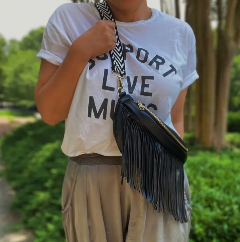 Vegan Leather Fringed Or Not Sling Bag