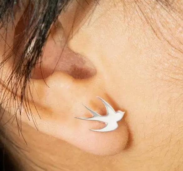 Nina Designs - Sterling Silver Swallow Earrings