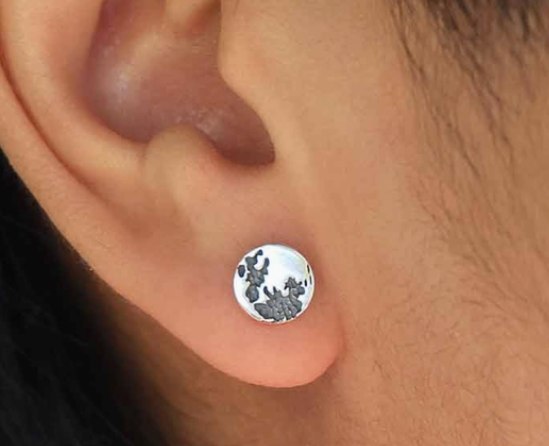 Nina Designs - Sterling Silver Full Moon Earrings