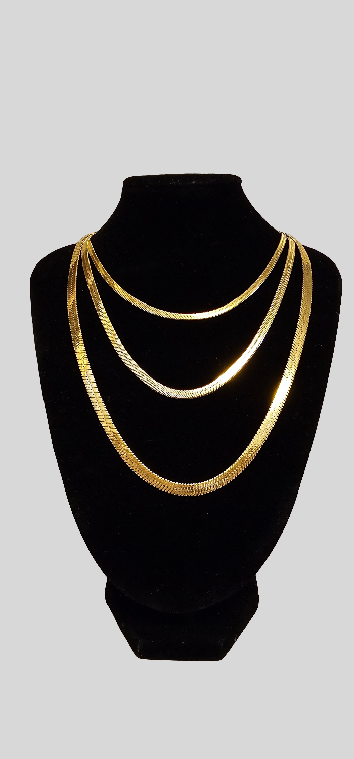 Gold Herringbon Necklace