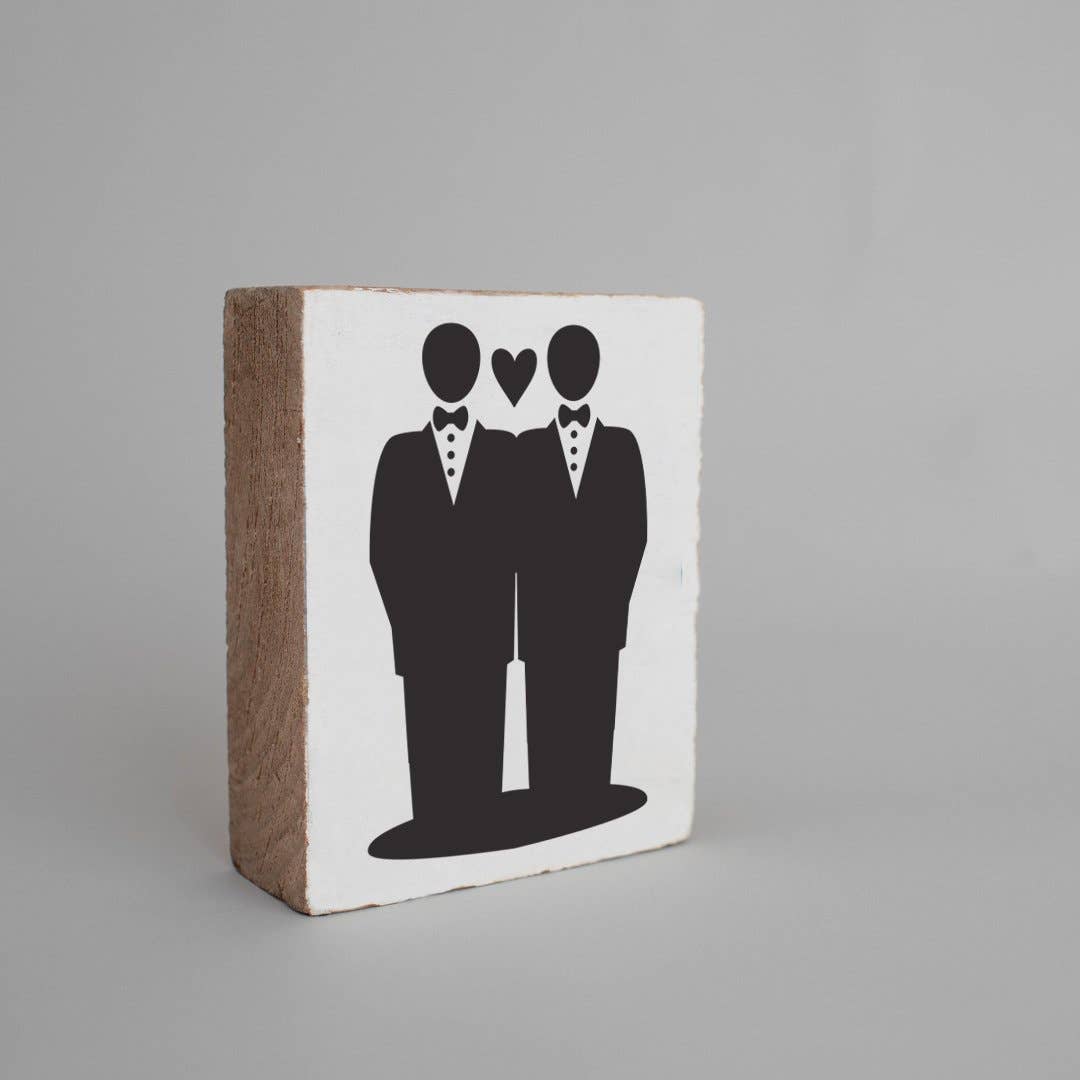 Grooms Decorative Wooden Block