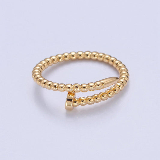 Twisted Nail Ring 14k Gold Adjustable Wrap Ring