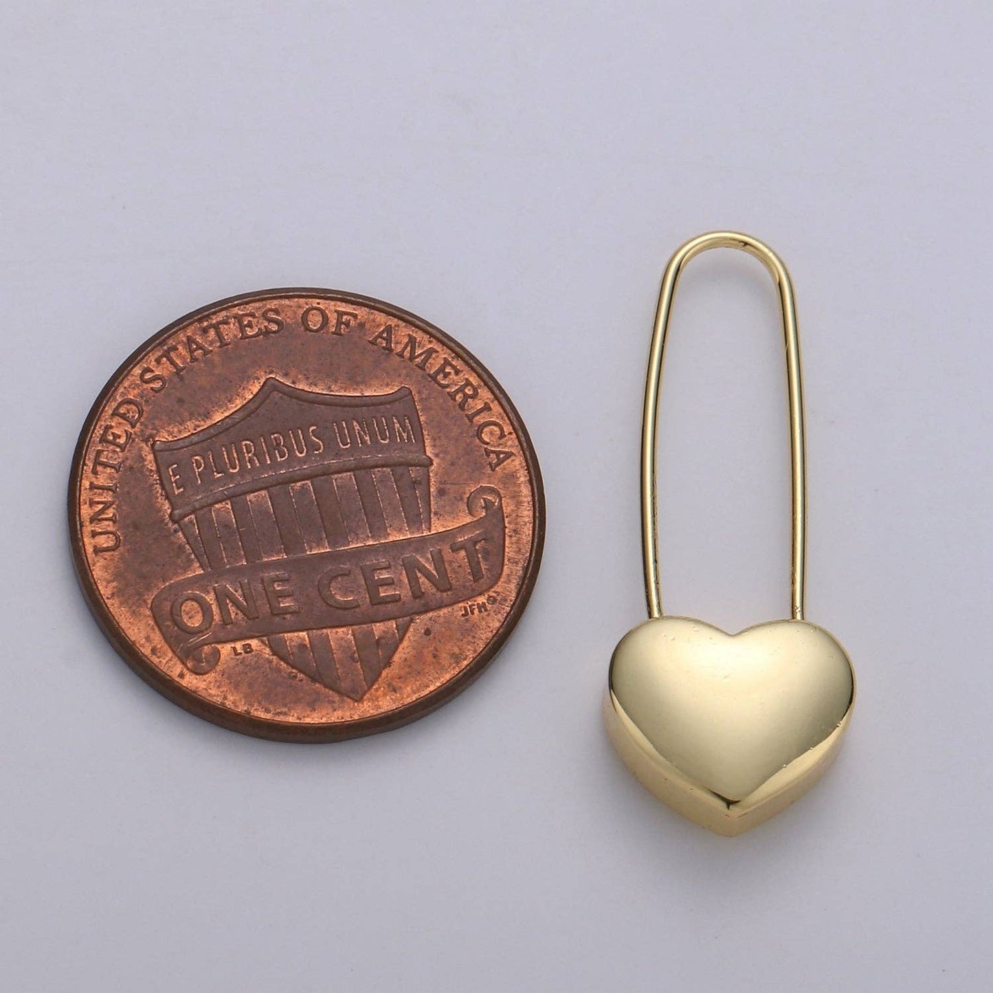 Heart Safety Pin Drop Earrings