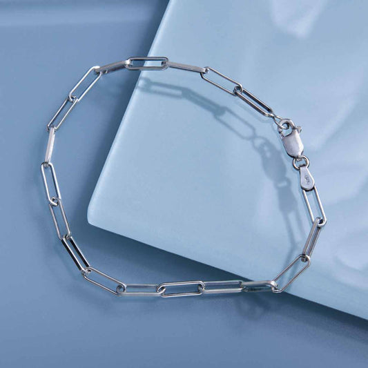 Nina Designs - Sterling Silver Paperclip Bracelet 7.5 Inches