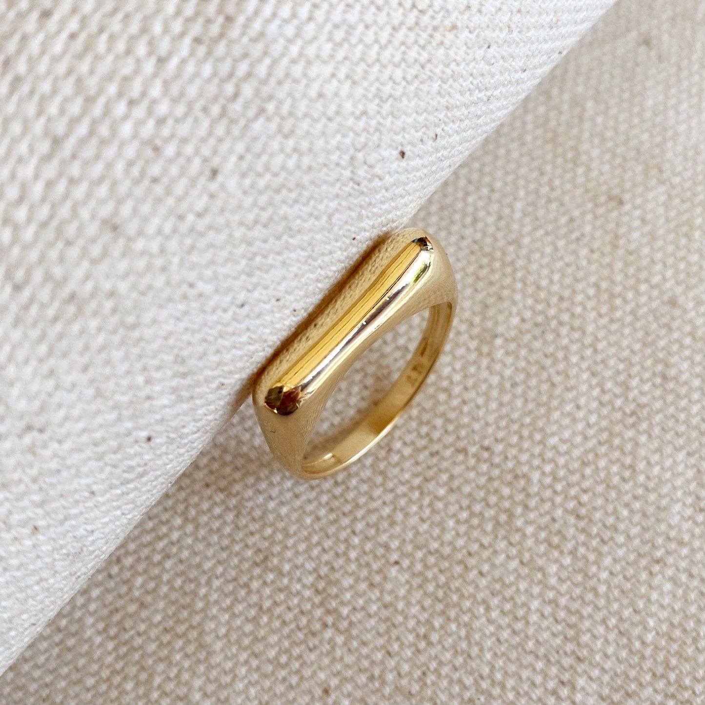 GoldFi - 18k Gold Filled Bubble Flat Top Stackable Ring