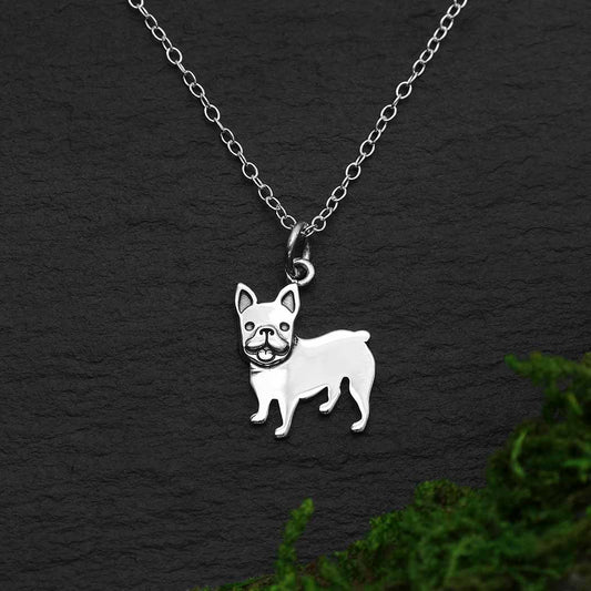 Nina Designs - Sterling Silver French Bulldog Dog Necklace 18 Inch