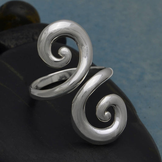 Nina Designs - Sterling Silver Swirl Adjustable Ring
