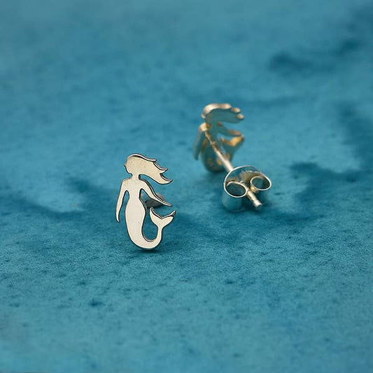 Nina Designs - Mermaid Post Earrings- Silver