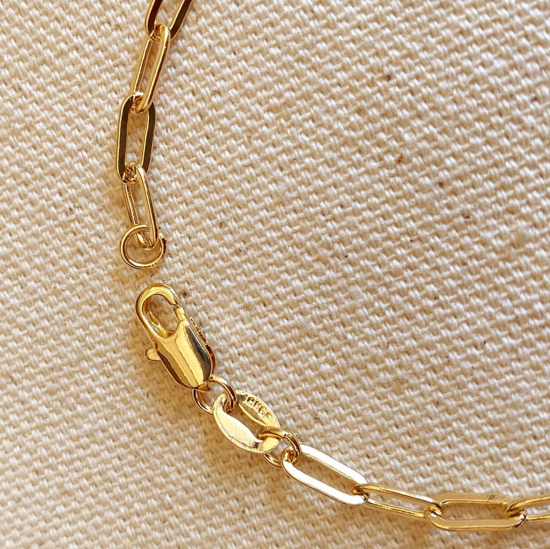 Gold Short Link Paperclip Bracelet