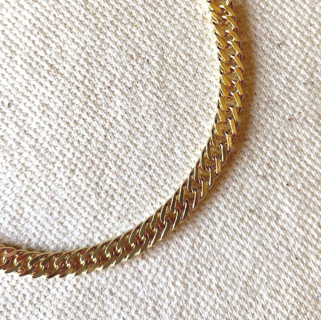 Gold 4.0mm Curb Chain Bracelet