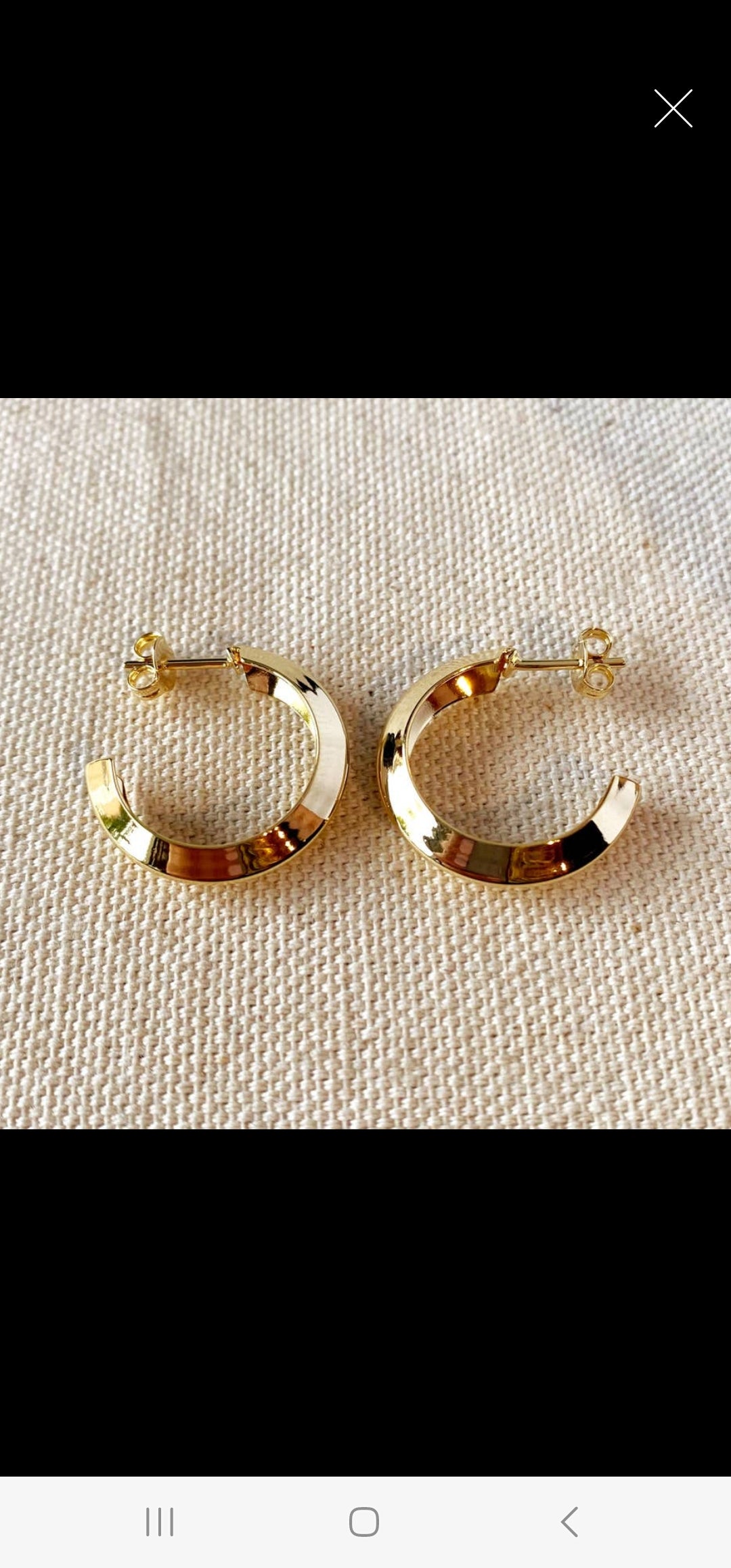 Gold faceted half hoops