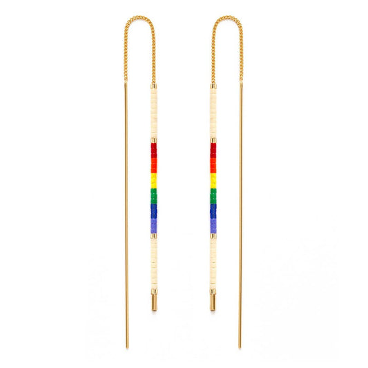 Amano Studio - Miyuki Seed Bead Threader Earrings - Rainbow